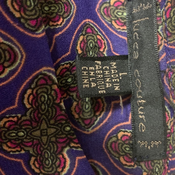 Lucca Couture purple patterned backless romper - Picture 3 of 4